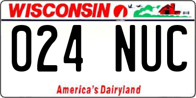 WI license plate 024NUC