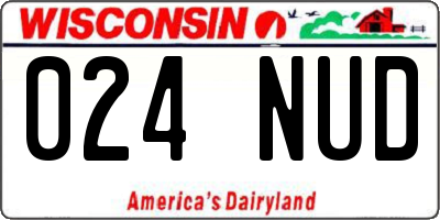 WI license plate 024NUD