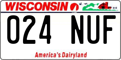 WI license plate 024NUF