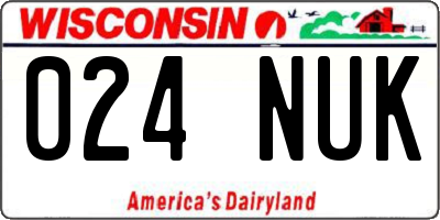 WI license plate 024NUK