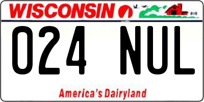 WI license plate 024NUL