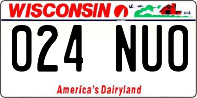 WI license plate 024NUO