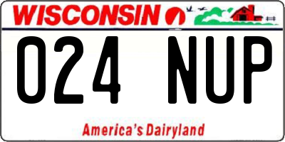 WI license plate 024NUP