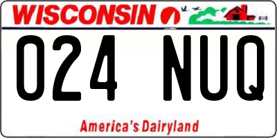 WI license plate 024NUQ