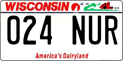 WI license plate 024NUR