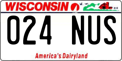 WI license plate 024NUS