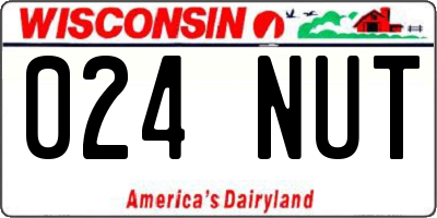 WI license plate 024NUT