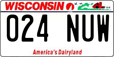 WI license plate 024NUW