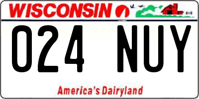WI license plate 024NUY