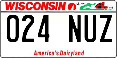 WI license plate 024NUZ