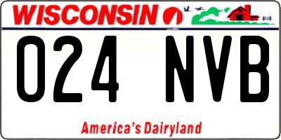 WI license plate 024NVB