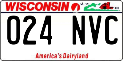 WI license plate 024NVC