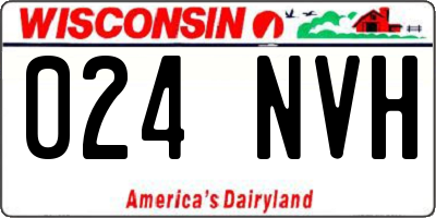 WI license plate 024NVH
