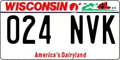 WI license plate 024NVK