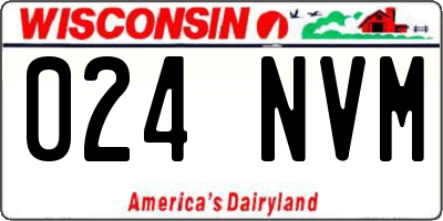 WI license plate 024NVM