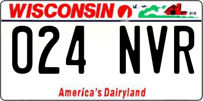 WI license plate 024NVR