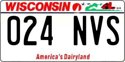 WI license plate 024NVS