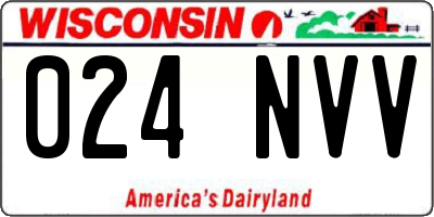 WI license plate 024NVV