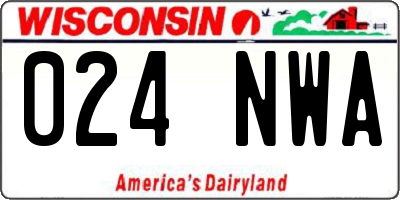 WI license plate 024NWA