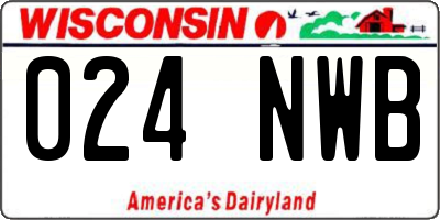 WI license plate 024NWB
