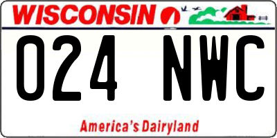 WI license plate 024NWC