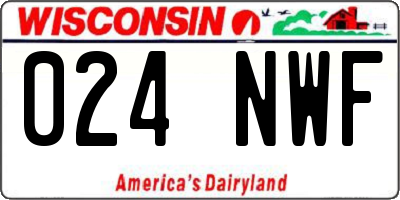 WI license plate 024NWF