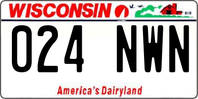 WI license plate 024NWN