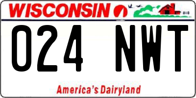 WI license plate 024NWT