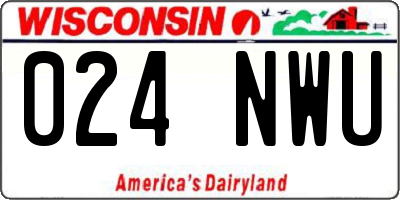 WI license plate 024NWU