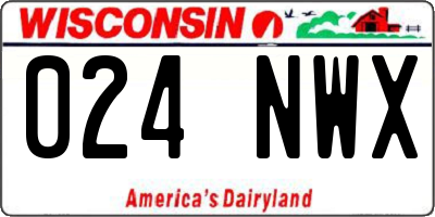 WI license plate 024NWX