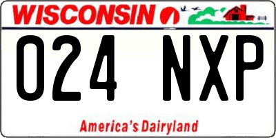 WI license plate 024NXP