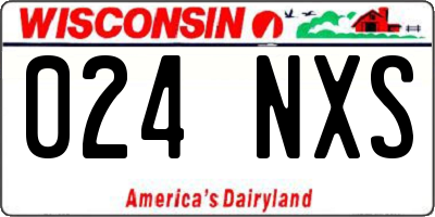WI license plate 024NXS