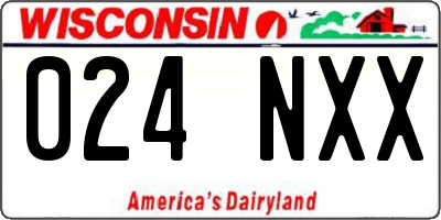 WI license plate 024NXX