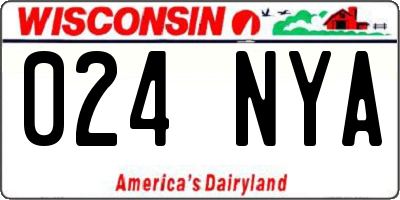 WI license plate 024NYA
