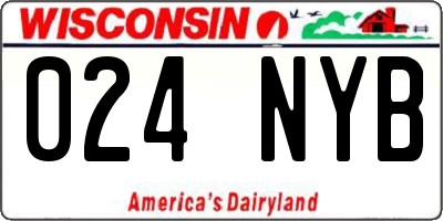 WI license plate 024NYB