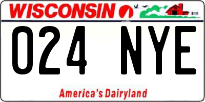 WI license plate 024NYE
