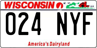 WI license plate 024NYF