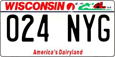 WI license plate 024NYG