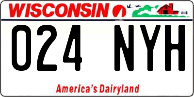 WI license plate 024NYH