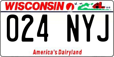 WI license plate 024NYJ