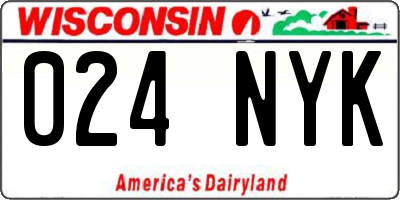 WI license plate 024NYK