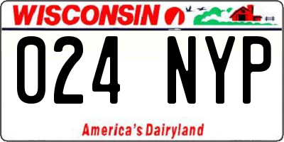 WI license plate 024NYP