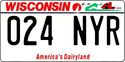 WI license plate 024NYR