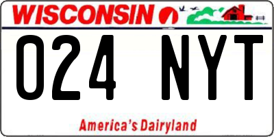 WI license plate 024NYT