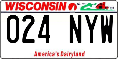 WI license plate 024NYW