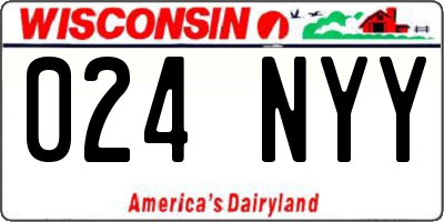 WI license plate 024NYY
