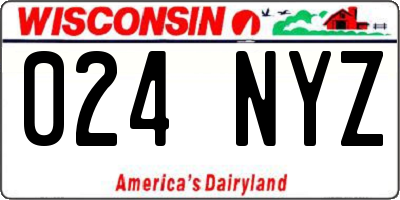 WI license plate 024NYZ