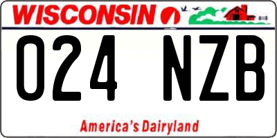 WI license plate 024NZB