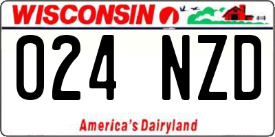 WI license plate 024NZD