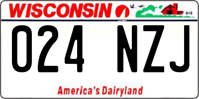 WI license plate 024NZJ